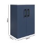 Grade A2 - 600mm Blue Freestanding Vanity Unit with Basin and Black Handle - Ashford