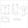 600 mm Grey Freestanding Vanity Unit with Basin and Black Handle - Ashford