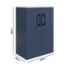 1100mm Blue Toilet and Sink Unit with Square Toilet and Black Fittings - Ashford