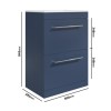 600mm Blue Freestanding Vanity Unit with Basin and Chrome Handle - Ashford