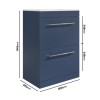 1100mm Blue Toilet and Sink Drawer Unit with Round Toilet and Chrome Fittings - Ashford