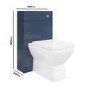 1100mm Blue Toilet and Sink Drawer Unit with Round Toilet and Brass Fittings - Ashford