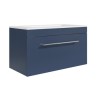 800mm Blue Wall Hung Vanity Unit with Basin and Chrome Handle - Ashford