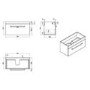 800mm Blue Wall Hung Vanity Unit with Basin and Chrome Handle - Ashford