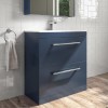 800mm Blue Freestanding Vanity Unit with Basin and Chrome Handle - Ashford