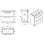 800mm White Freestanding Vanity Unit with Basin and Black Handles - Ashford