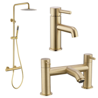 Brass Shower Bath and Basin Tap Set - Arissa