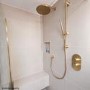 Brushed Brass Concealed Mixer Shower with Wall Mounted Head & Handset - Arissa