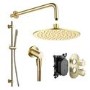 Grade A2 - Brushed Brass Concealed Mixer Shower with Wall Mounted Head & Handset - Arissa