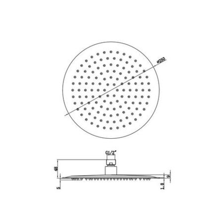 Grade A2 - Brushed Brass Concealed Mixer Shower with Wall Mounted Head & Handset - Arissa