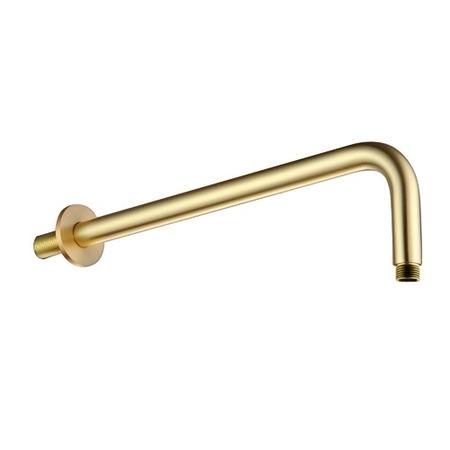 Brushed Brass Dual Outlet Thermostatic Mixer Shower with Round Wall Mounted Shower Head & Pencil Handset - Arissa