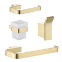 BUN/BeBa_27167/78201 Arissa Brushed Brass 4 Piece Bathroom Accessory Set 