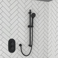Black 1 Outlet Thermostatic Mixer Shower Set with Hand Shower - Arissa Black 1 Outlet Thermostatic Mixer Shower Set with Hand Shower - Arissa