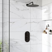 Grade A1 - Black Single Outlet Wall Mounted Thermostatic Mixer Shower - Arissa Grade A1 - Black Single Outlet Wall Mounted Thermostatic Mixer Shower - Arissa