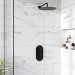 Black Single Outlet Wall Mounted Thermostatic Mixer Shower - Arissa