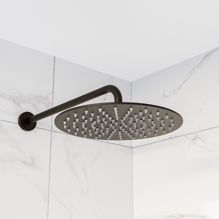 Grade A1 - Black Single Outlet Wall Mounted Thermostatic Mixer Shower - Arissa