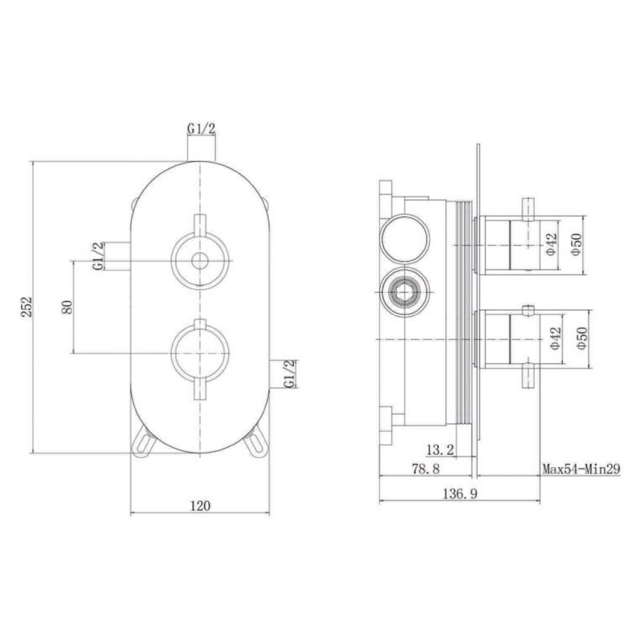 Grade A1 - Black Single Outlet Wall Mounted Thermostatic Mixer Shower - Arissa