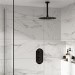 Black 1 Outlet Ceiling Mounted Thermostatic Mixer Shower Set - Arissa