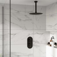 Black 1 Outlet Ceiling Mounted Thermostatic Mixer Shower Set - Arissa Black 1 Outlet Ceiling Mounted Thermostatic Mixer Shower Set - Arissa