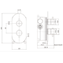 Black 1 Outlet Ceiling Mounted Thermostatic Mixer Shower Set - Arissa