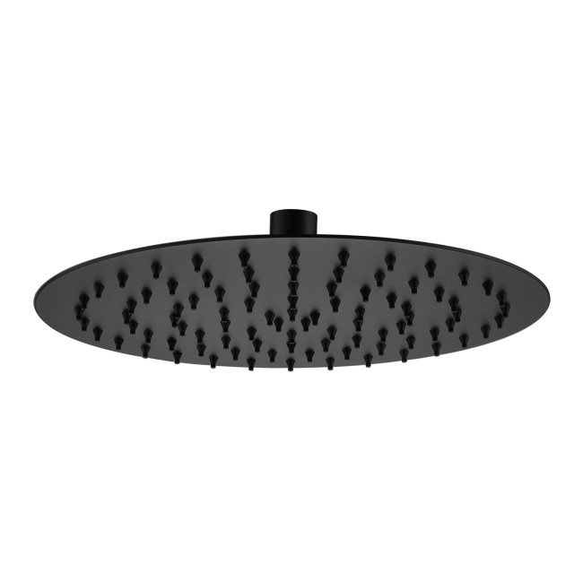 250mm Matt Black Round Rain Shower Head - Arissa