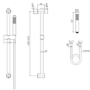 Black 2 Outlet Wall Mounted Thermostatic Mixer Shower Set with Hand Shower and Slide Rail Kit - Arissa