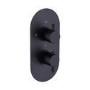 Black 2 Outlet Wall Mounted Thermostatic Mixer Shower Set with Hand Shower and Slide Rail Kit - Arissa