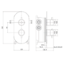 Black 2 Outlet Wall Mounted Thermostatic Mixer Shower Set with Hand Shower and Slide Rail Kit - Arissa