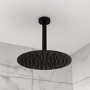 Black 2 Outlet  Ceiling Mounted Thermostatic Mixer Shower Set with Hand Shower - Arissa