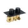 GRADE A1 - Arissa Matt Black Dual Control Round Concealed Valve - 2 Outlet