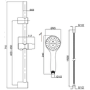 Black Concealed Shower Mixer with Triple Control & Round Ceiling Mounted Head and Handset - Arissa