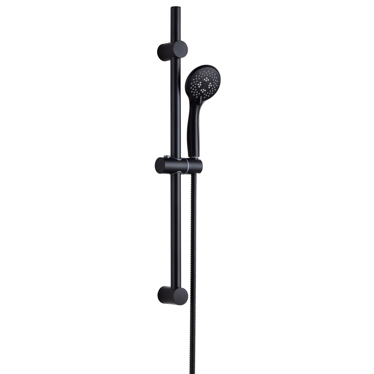 Black Concealed Shower Mixer with Dual Control & Round Ceiling Mounted