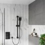 Grade A2 - Black Single Outlet Thermostatic Mixer Shower with Hand Shower - Zana