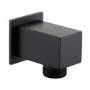 GRADE A1 - Zana Matt Black Square Wall Outlet Elbow