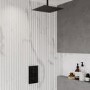 Black Single Outlet Ceiling Mounted Thermostatic Mixer Shower Set  - Zana