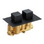 GRADE A1 - Zana Matt Black Dual Control Square Concealed Valve - 1 Outlet
