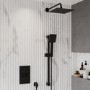 Black 2 Outlet  Wall Mounted  Thermostatic Mixer Shower Set with Hand Shower - Zana