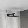 Grade A1 - Black Dual Outlet Wall Mounted  Thermostatic Mixer Shower with Hand Shower - Zana