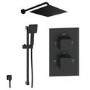 Black 2 Outlet  Wall Mounted  Thermostatic Mixer Shower Set with Hand Shower - Zana