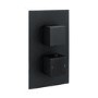 Grade A1 - Black Dual Outlet Wall Mounted  Thermostatic Mixer Shower with Hand Shower - Zana