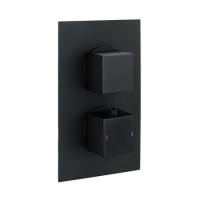 GRADE A1 - Zana Matt Black Dual Control Square Concealed Valve - 2 Outlet