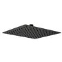 Grade A1 - Black 250mm Slim Square Shower Head and Wall Arm - Zana