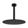 ONLY OPENED - Black 250mm Slim Round Shower Head and Ceiling Arm - Arissa