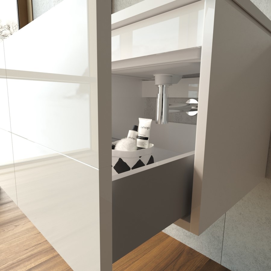 600mm White Wall Hung Vanity Unit with Basin - Toledo