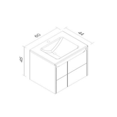 600mm White Wall Hung Vanity Unit with Basin - Toledo