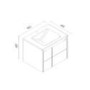 600mm White Wall Hung Vanity Unit with Basin - Toledo