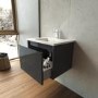 600mm Anthracite Wall Hung Vanity Unit with Basin - Toledo