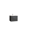 600mm Anthracite Wall Hung Vanity Unit with Basin - Toledo