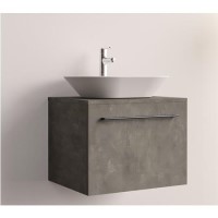 Grade A1 - 600mm Grey Wall Hung Countertop Vanity Unit- Nerja