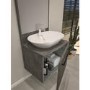 Grade A1 - 600mm Grey Wall Hung Countertop Vanity Unit with Basin and Mirror - Nerja
